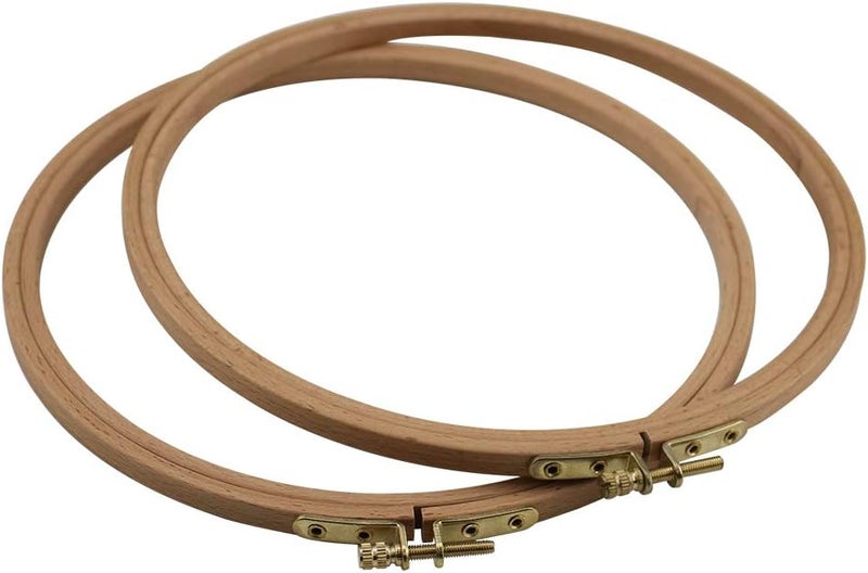 GuoFa 2 Pack 8'' Embroidery Hoop, 20CM Beech Wood Cross Stitch Hoops, Decorative Hanging Stitch Hoops Frames for Craft - Image 5